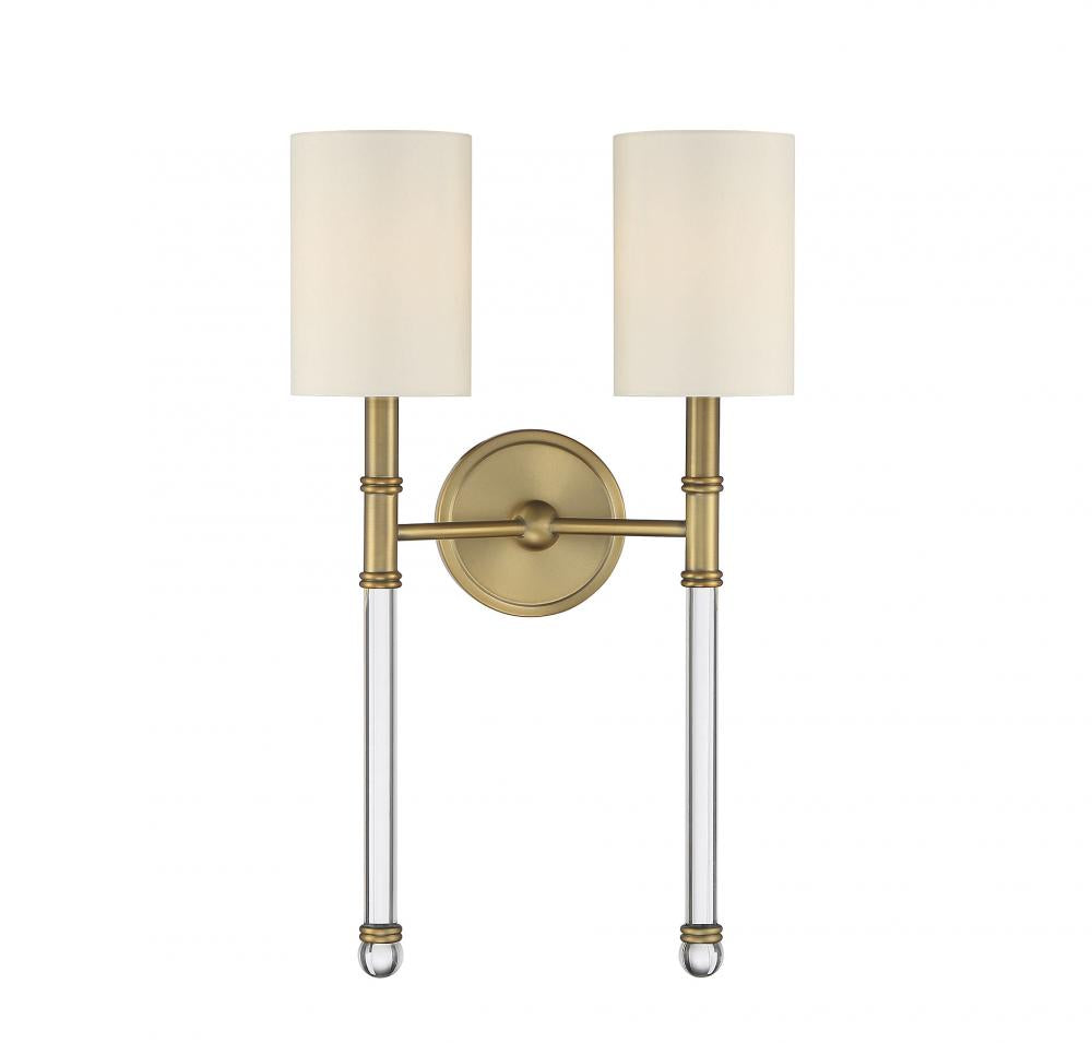 Fremont 2-Light Wall Sconce in Warm Brass