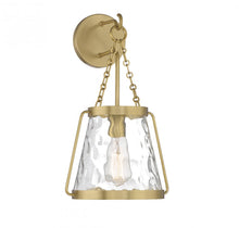 Load image into Gallery viewer, Crawford 1-Light Wall Sconce in Warm Brass
