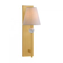 Load image into Gallery viewer, Travis 1-Light Wall Sconce in Warm Brass

