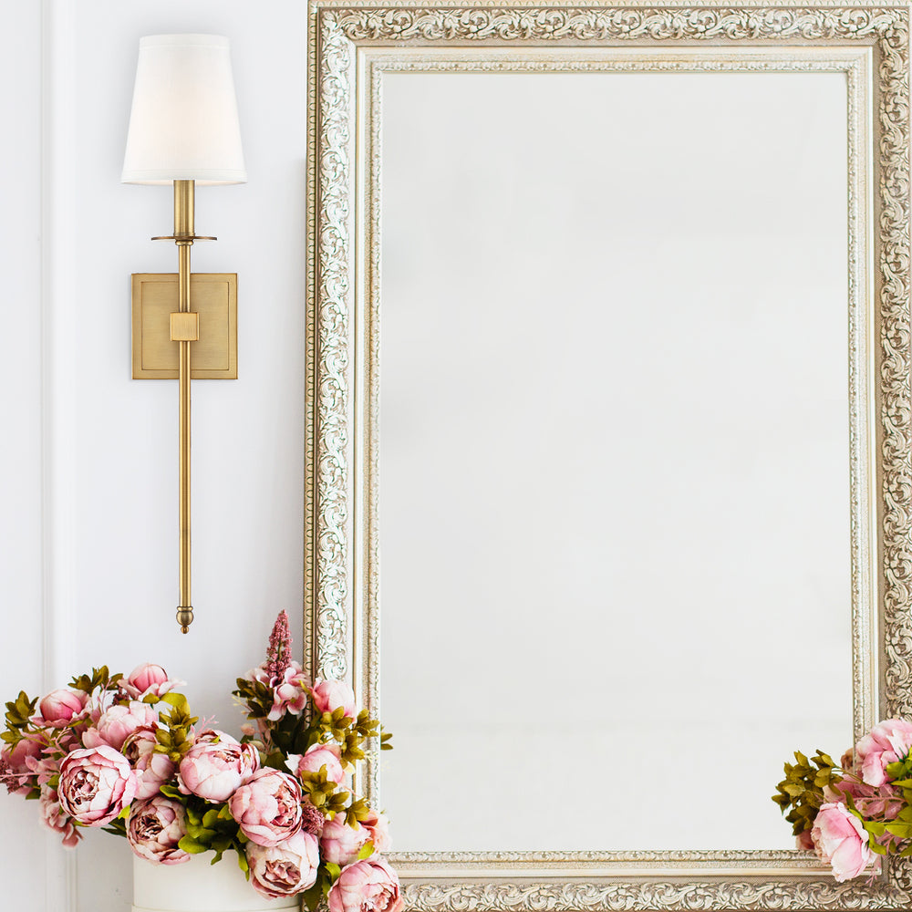 Monroe 1-Light Wall Sconce in Warm Brass