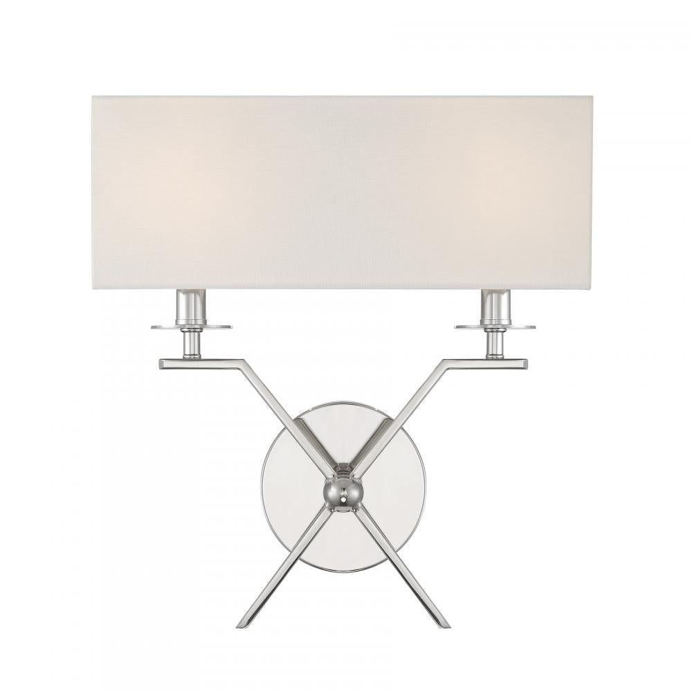 Arondale 2-Light Wall Sconce in Polished Nickel