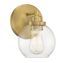 Load image into Gallery viewer, Carson 1-Light Wall Sconce in Warm Brass
