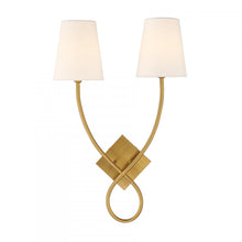 Load image into Gallery viewer, Barclay 2-Light Wall Sconce in Warm Brass

