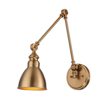 Load image into Gallery viewer, Dakota 1-Light Adjustable Wall Sconce in Warm Brass
