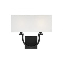 Load image into Gallery viewer, Rhodes 2-Light Wall Sconce in Matte Black
