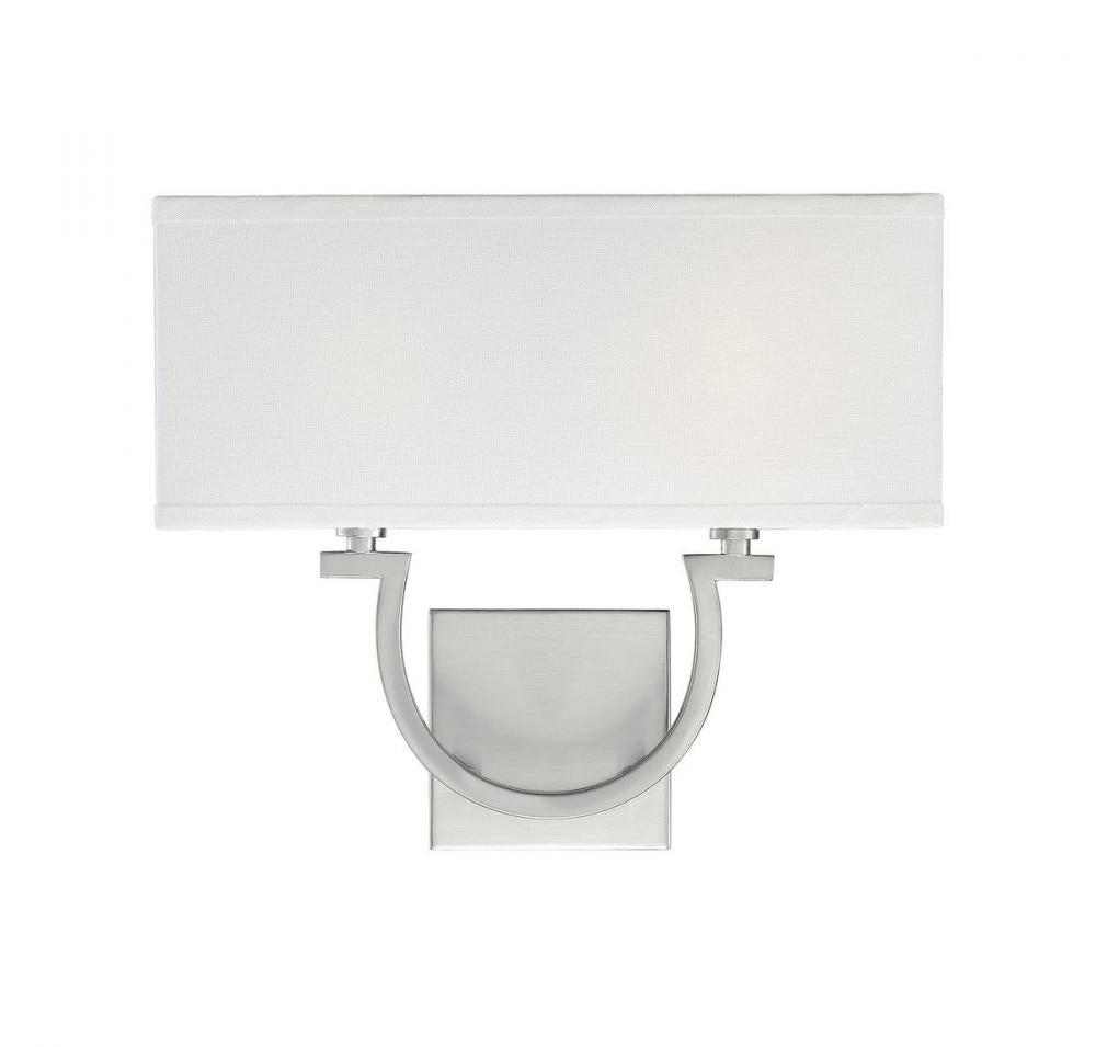 Rhodes 2-Light Wall Sconce in Satin Nickel