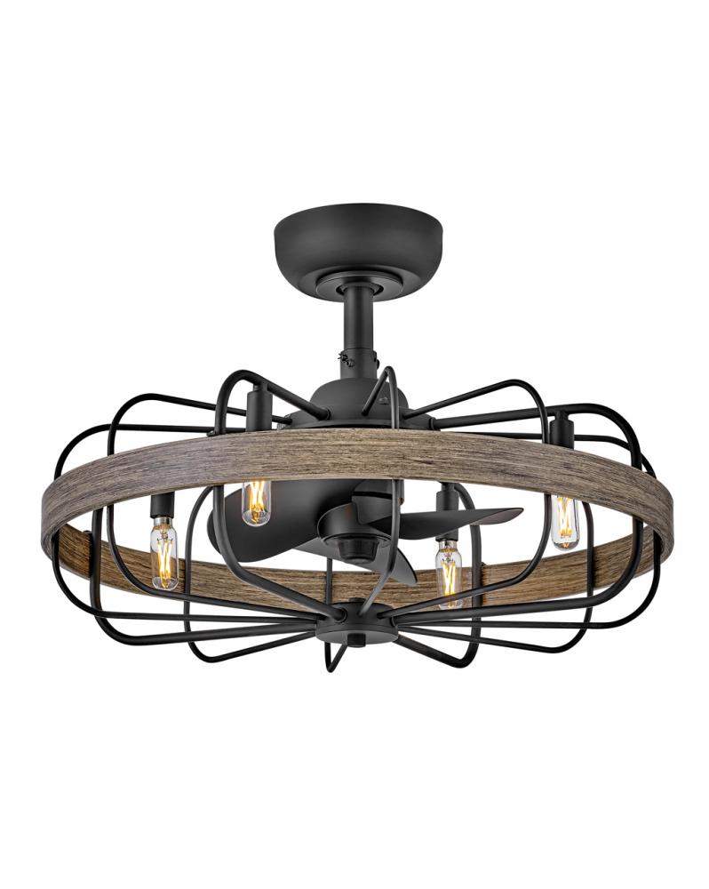 Eli 22" LED Fandelier - Black