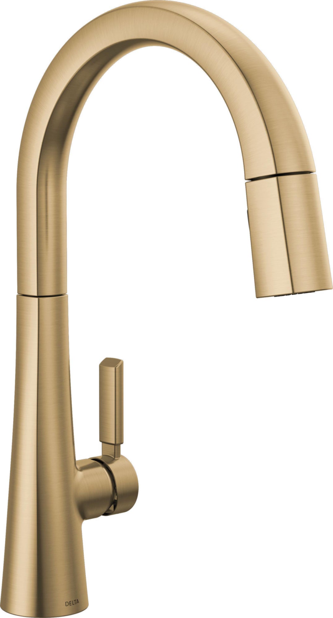SINGLE HANDLE PULL-DOWN KITCHEN FAUCET IN CHAMPANGE BRONZE