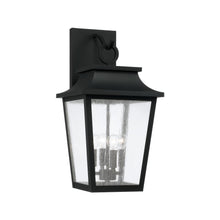 Load image into Gallery viewer, 4-Light Outdoor Tapered Wall Lantern in Black with Ripple Glass
