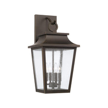 Load image into Gallery viewer, 4-Light Outdoor Tapered Wall Lantern in Oiled Bronze with Ripple Glass
