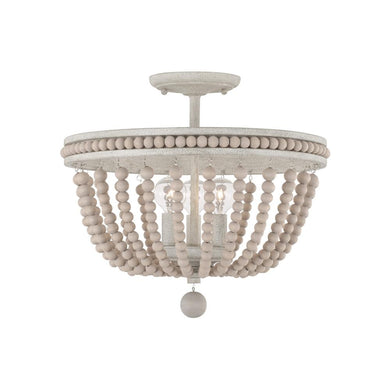 3-Light Beaded Semi-Flush