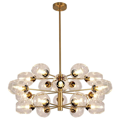 18LT Halogen Chandelier, VB w/ Champagne Glass