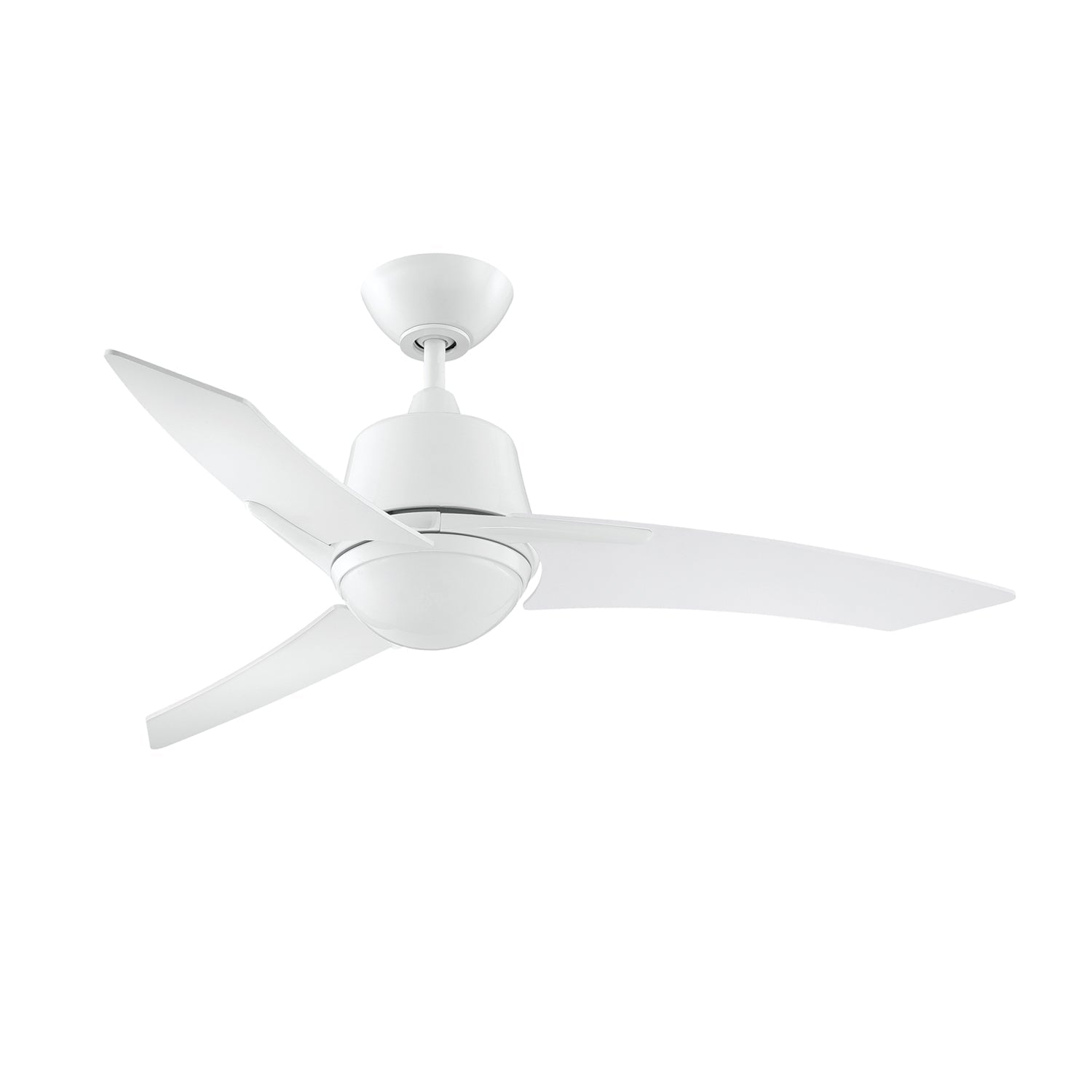 Scimitar 44 in. LED Satin Nickel Ceiling Fan - White with White blades
