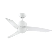 Load image into Gallery viewer, Scimitar 44 in. LED Satin Nickel Ceiling Fan - White with White blades
