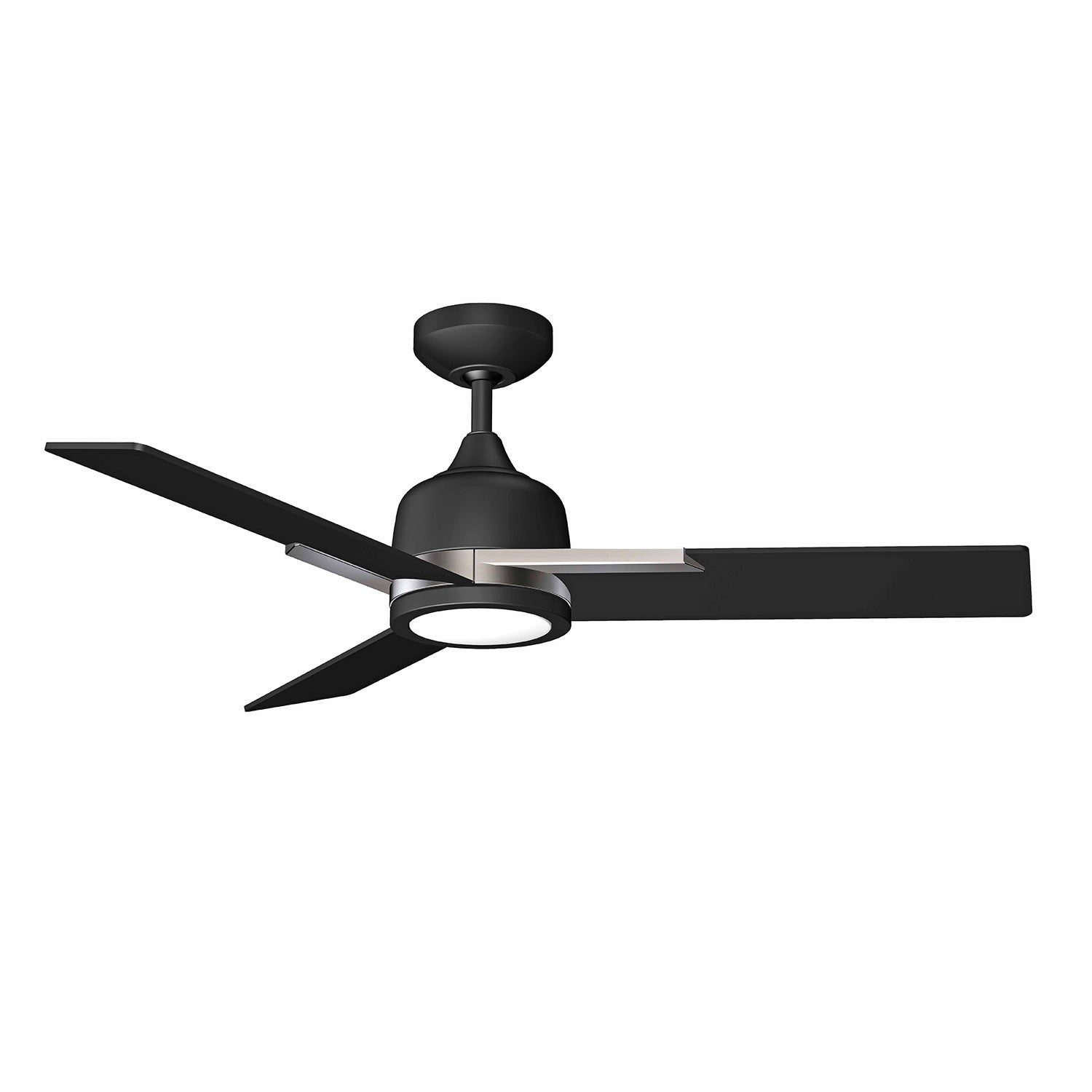 TRITON-44 44 in. Black & Satin Nickel Ceiling Fan - Satin Nickel
