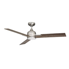 Load image into Gallery viewer, TRITON 52 in. LED Black Ceiling Fan - Satin Nickel with Vintage Oak blades
