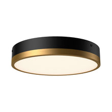 Load image into Gallery viewer, Adelaide 11-in Aged Gold/Matte Black LED Flush Mount
