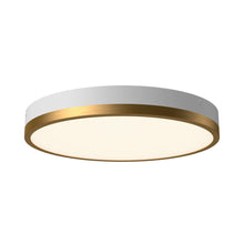 Load image into Gallery viewer, Adelaide 15-in Aged Gold/White LED Flush Mount
