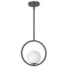 Load image into Gallery viewer, 1LT Halogen Pendant Matte Black w/ WH Opal Glass
