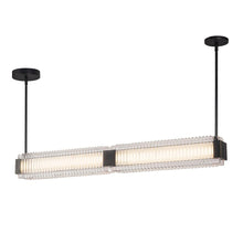 Load image into Gallery viewer, Alai 47-in Urban Bronze/Ribbed Glass LED Linear Pendant
