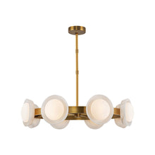 Load image into Gallery viewer, Alonso 37-in Vintage Brass/Alabaster LED Chandeliers
