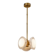Load image into Gallery viewer, Alonso 13-in Vintage Brass/Alabaster LED Pendant
