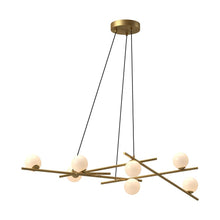 Load image into Gallery viewer, Amara 54-in Brushed Gold/Glossy Opal Glass LED Chandeliers
