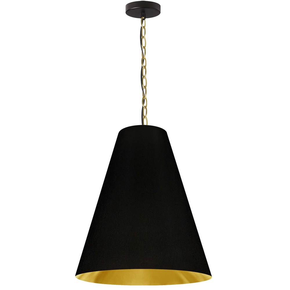 1LT Anaya Medium Pendant, AGB w/ BK/GLD Shade