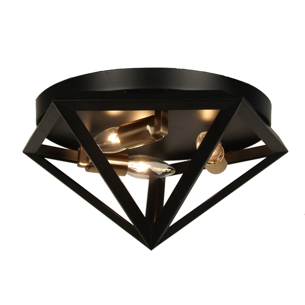 3LT Flush-Mount, BLK/AB