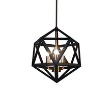 Load image into Gallery viewer, 3LT Incandescent Chandelier, BLK/AB
