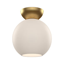 Load image into Gallery viewer, Arcadia 8-in Brushed Gold/Opal Glass 1 Light Semi Flush Mount
