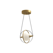 Load image into Gallery viewer, Aries 8-in Brushed Gold LED Pendant
