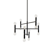 Load image into Gallery viewer, 12LT Incandescent Chandelier, Matte Black
