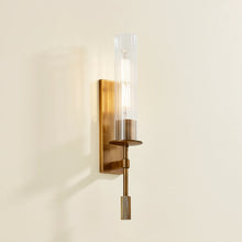 Load image into Gallery viewer, Elton Wall Sconce In Patina Brass
