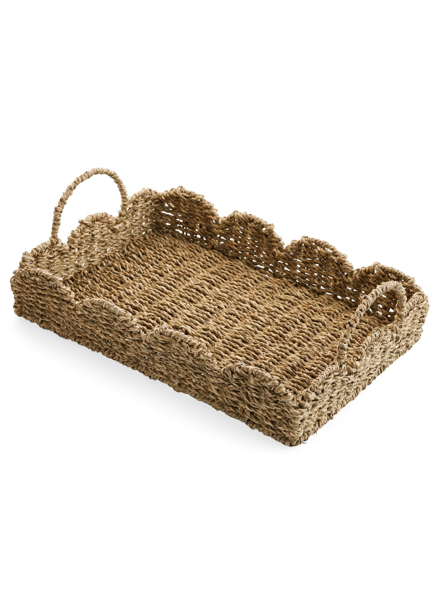TRAY SEAGRASS SCALLOP EDGE NATURAL