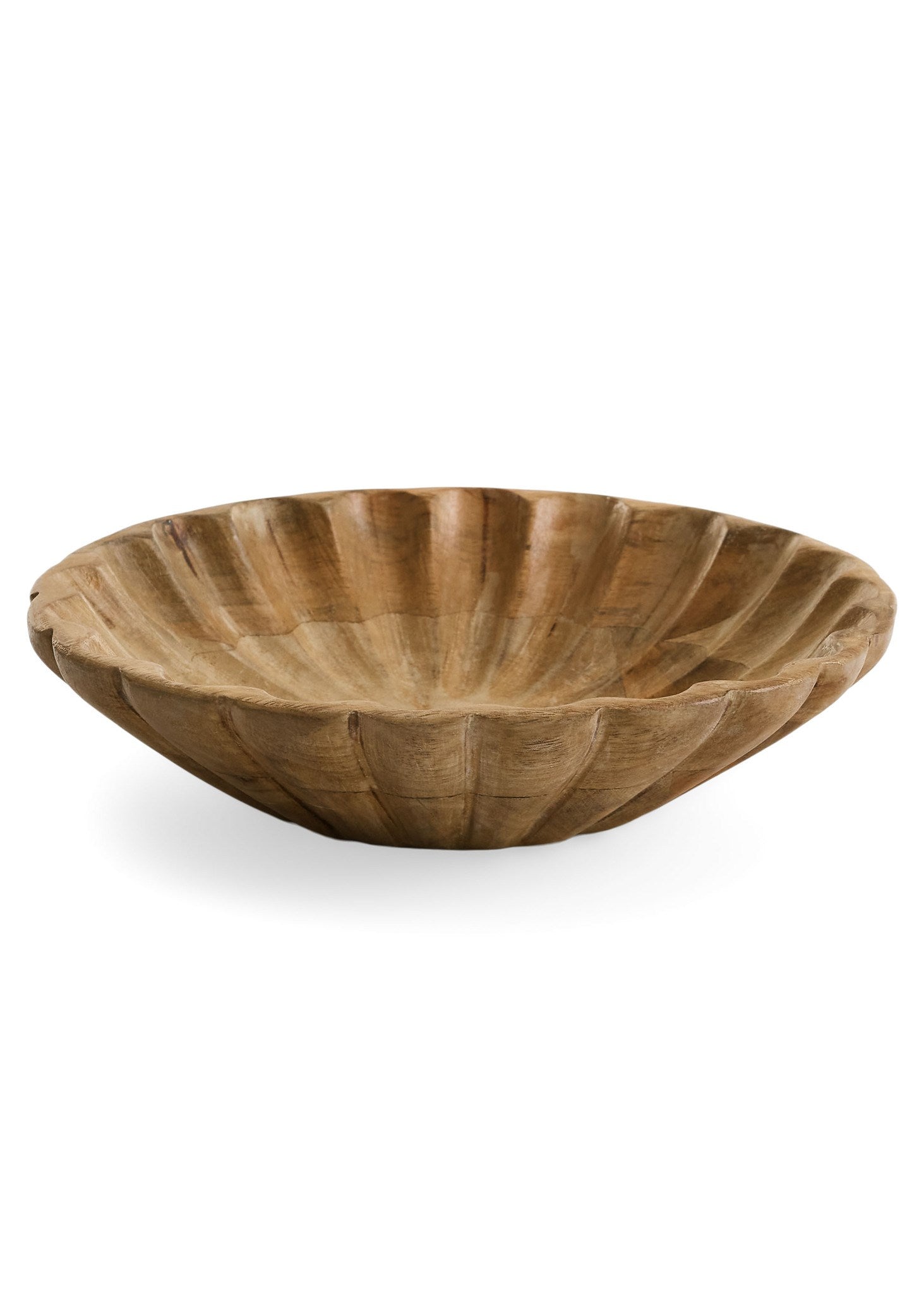 Mango Wood Plate with Scallop Edge - by Accents De Ville