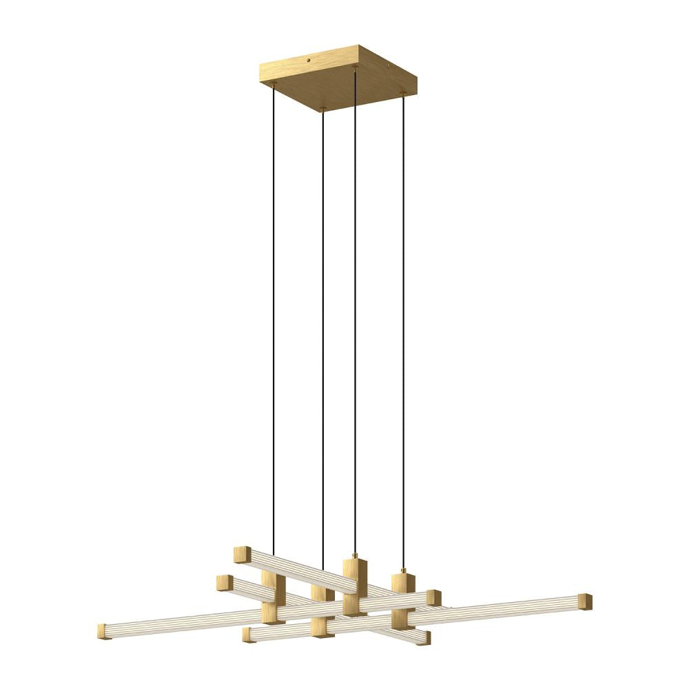 Blade 34-in Brushed Gold LED Chandeliers