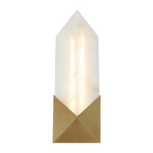 Load image into Gallery viewer, Caesar 12-in Vintage Brass/Alabaster LED Wall/Vanity
