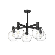 Load image into Gallery viewer, Castilla 29-in Clear Glass/Matte Black 5 Lights Chandeliers
