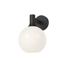 Load image into Gallery viewer, Castilla 8-in Matte Black/Opal Matte Glass 1 Light Wall/Vanity
