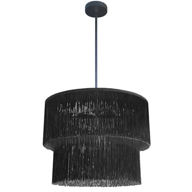 4LT Chandelier, MB w/ BK Fringe
