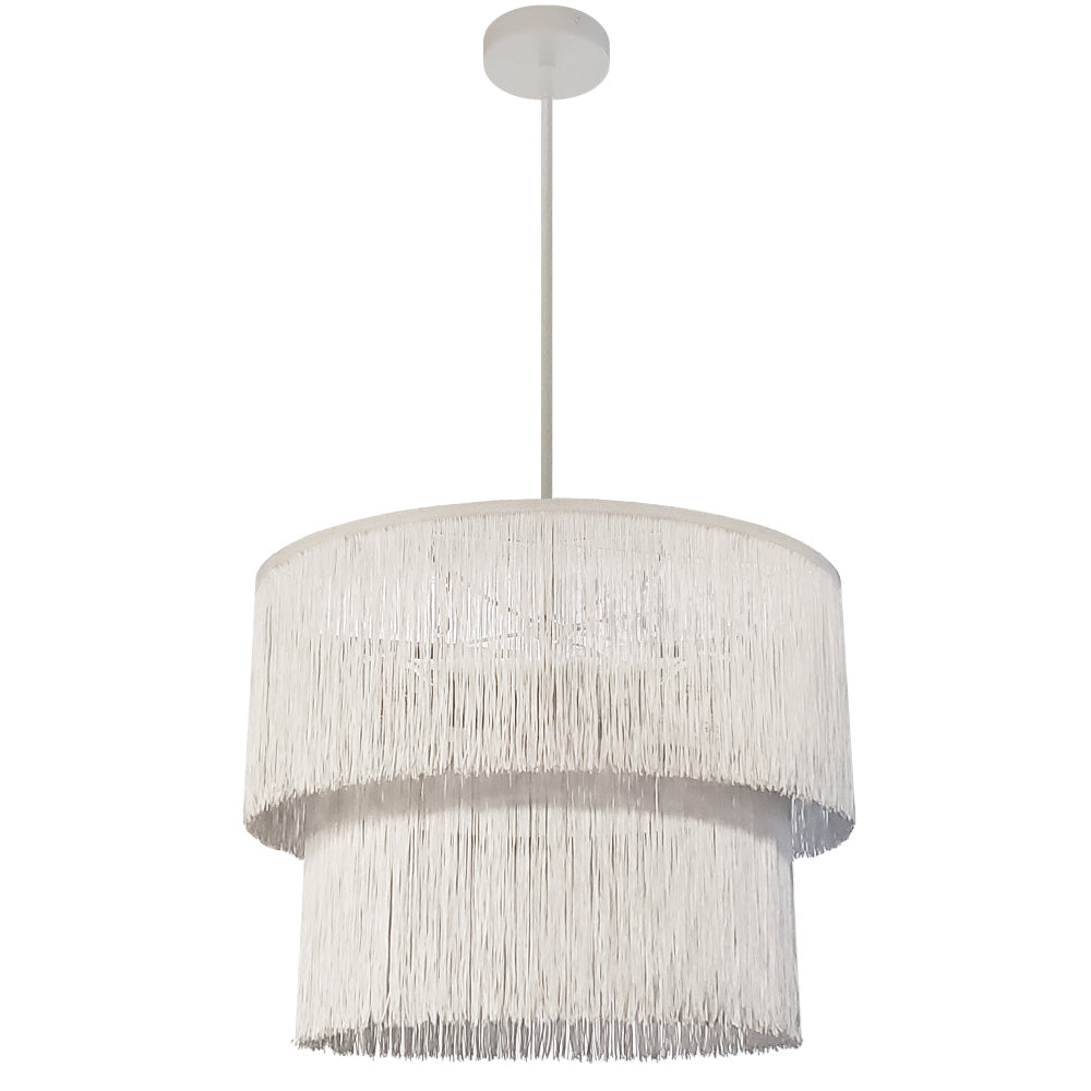 4LT Chandelier, MW w/ WH Fringe