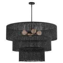 Load image into Gallery viewer, 4LT Chandelier, MB w/ BK Tassel Shades
