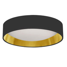 Load image into Gallery viewer, 15&quot; Flush Mount, BK/GLD shade
