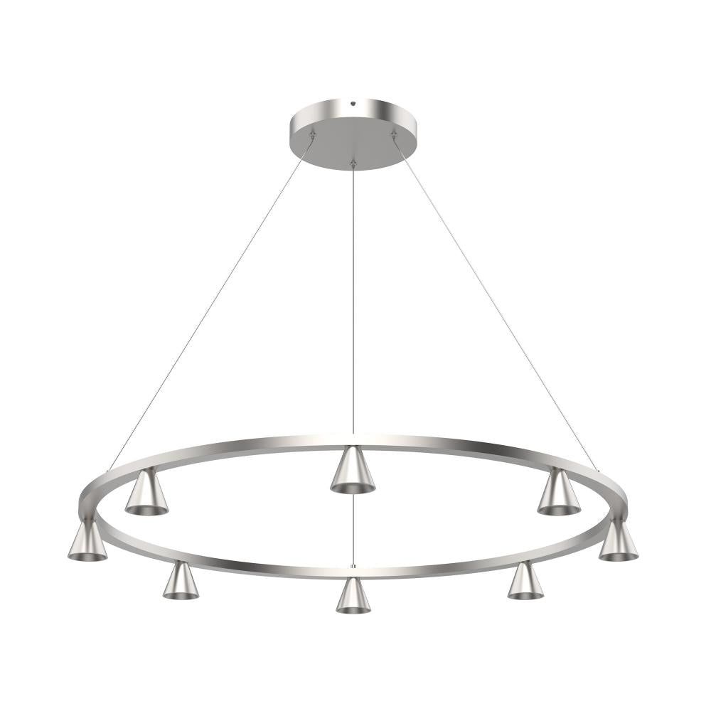 Dune 33-in Brushed Nickel LED Chandeliers