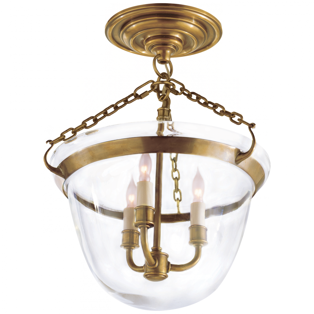 Country Semi-Flush Bell Jar Lantern - by Visual Comfort & Co. Signatur ...