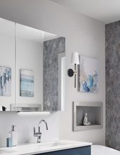 Load image into Gallery viewer, 1LT Wall Sconce, MB &amp; AGB with WH Shade
