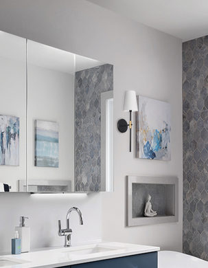 1LT Wall Sconce, MB & AGB with WH Shade