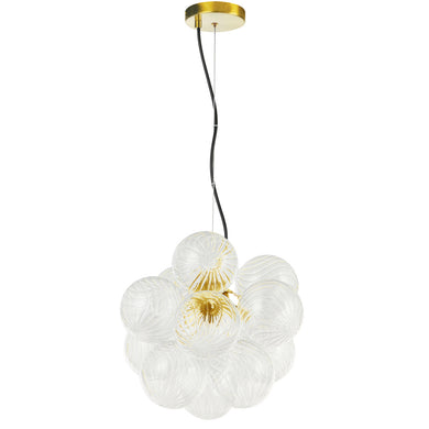 3LT Pendant, AGB w/ CLR Spiral Glass