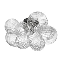 Load image into Gallery viewer, 3LT Flush Mount, MB w/ CLR Spiral Glass
